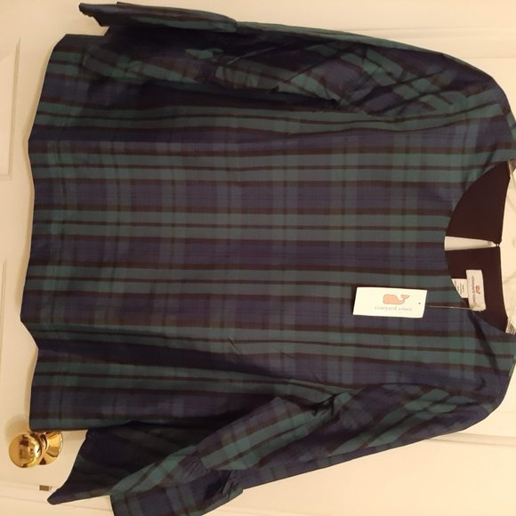 ********* PRICE DROP    Vineyard Vines Blackwatch Flutter Sleeve Top - Picture 5 of 14